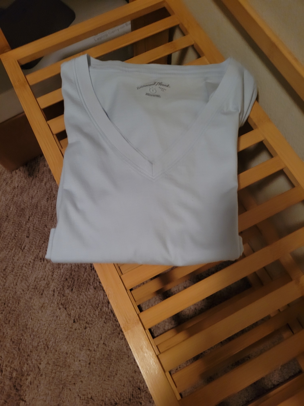 V-Neck Short Sleeve Top in Light Blue